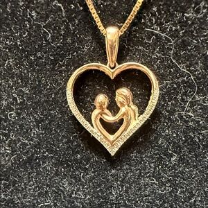 349160 10k rose gold mother/child pendant